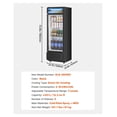 thumbnail image 6 of Commercial Refrigerator 12.2 CU.FT Glass Door Display Cooler, Beverage Refrigerator Merchandiser, Adjustable Shelves, Frostless, LED Lighting, 6 of 9