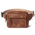 thumbnail image 1 of Riñonera LATMAP 3L con triple cremallera, unisex, piel sintética marrón, 1 of 9
