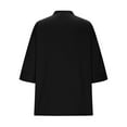 thumbnail image 6 of BXINGOHAI Women's Long Sleeve Button Down Crew Neck Classic Sweater Knit Cardigan Black 2XL, 6 of 7