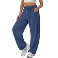 thumbnail image 3 of Sundazz Barrel Sweatpants Women Baggy Wide Leg Sweat Pants Drawstring Workout Pants with Pockets, XS-XL, 3 of 7