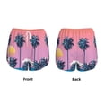 thumbnail image 5 of Picia Beach with Palm Trees Pattern Women's 2 in 1 Athletic Running Shorts High Waisted Workout Casual Gym Sweat Shorts with Comfy Liner Zipper Pockets-X-Large, 5 of 9