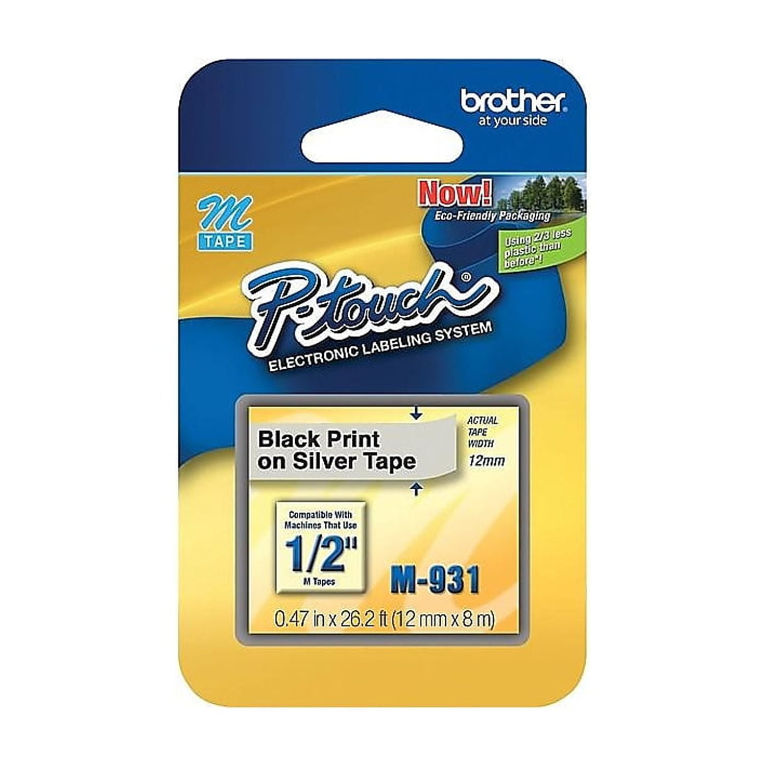 Brother P-touch M Series Nonlaminated Tape Cartridge, Black