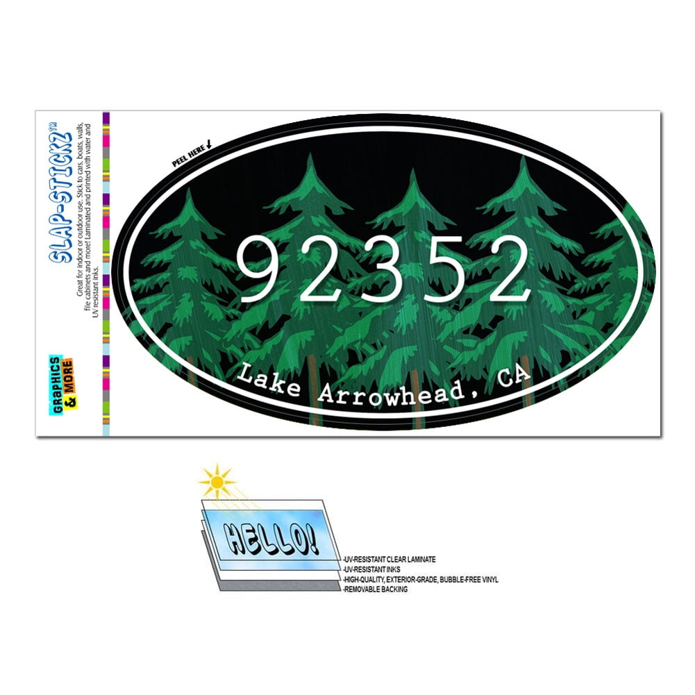 92352 Lake Arrowhead, CA Forest Oval Zip Code Sticker