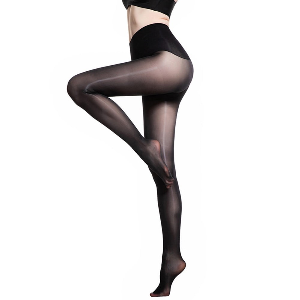Women Ultra Oily Glossy High Waist Silky Tights Stocking, 46% OFF
