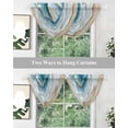 thumbnail image 5 of Waterfall Valances for Windows, Coastal Beach Kitchen Sheer Valance Curtains, Nautical Ocean Blue Beige Seaside Rod Pocket Elegant Swag Valances for Living Room Bedroom, 47.2"x38.5", 1 Panel, 5 of 8