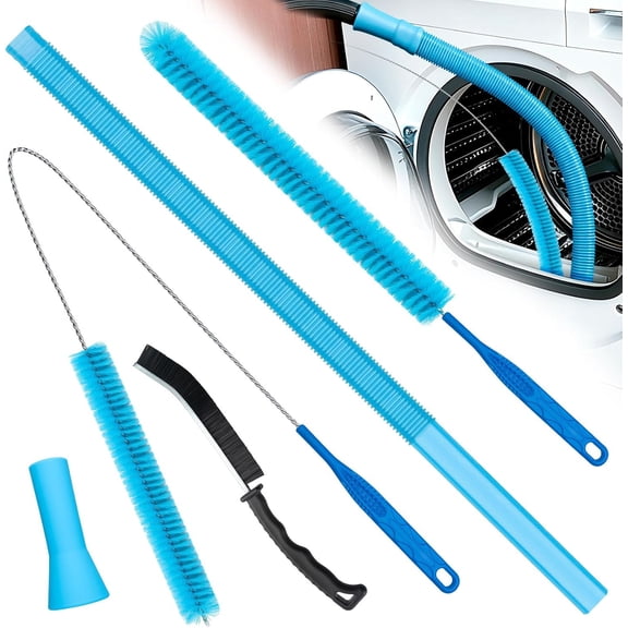 Dryer Vent Cleaner Kit with Lint Brush – Professional Dryer Vent Brush, Flexible Cleaning Tools for Lint Trap, Appliance Brush & Dryer Filter,dryer vacuum hose attachment