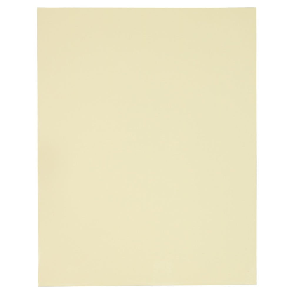 JAM Paper Laminated Two Pocket Glossy Folders, Ivory, 3/Pack