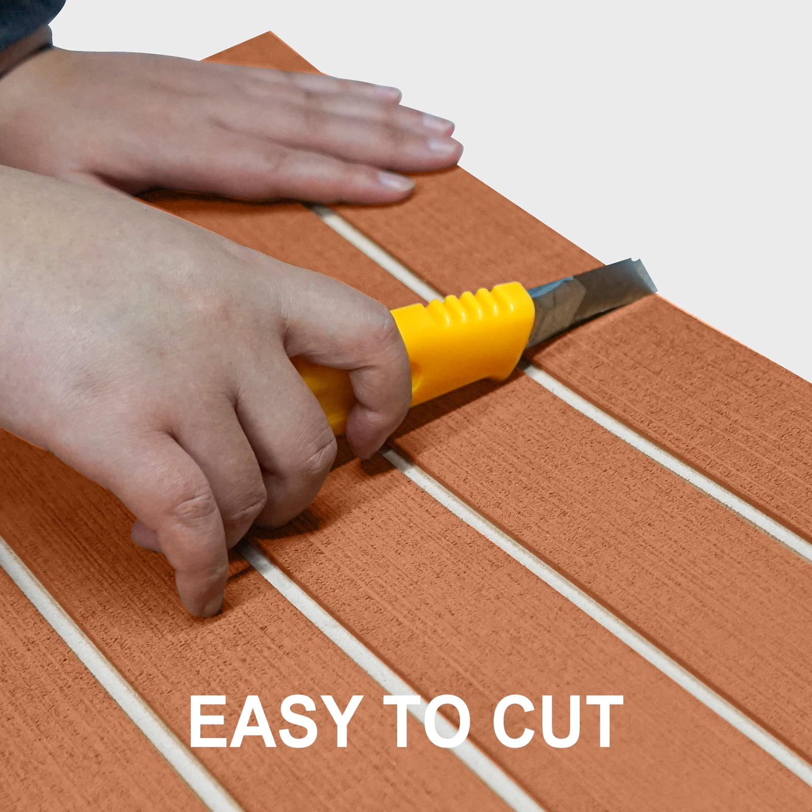 EVA Foam Boat Decking Sheets 15" x 94" - 7mm Thick Non-Slip Faux Teak Marine Flooring Mat for Kayak RV Yacht Motorboat Skateboard Skimboard Step Pool Garden