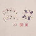 thumbnail image 3 of Fofosbeauty 24pcs Press on Nails, 2024 Fake Nails Square Tips Design, Leaf Purple Pink, 3 of 9
