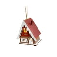 thumbnail image 3 of Cabaña de madera luminosa de Navidad, construcción robusta coleccionable, regalo de Navidad. Estilo A, 3 of 9