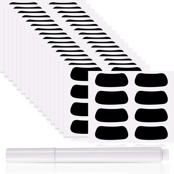 72 Pairs Eye Black Strips Sports Black Eye Stickers Breathable Eye Black Strips with 1 White Pencil for Baseball Football Softball Fans on Game Day