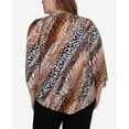 thumbnail image 5 of Alfred Dunner Womens Plus-Size  Diagonal Animal Print Top With Necklace, 5 of 6