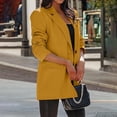 thumbnail image 4 of Fashion Women Casual Jacket Solid Color Button Long Sleeved Turndown Collar Outwear Lightweight Hoodless Trendy Work Clothes with Pockets, 4 of 9