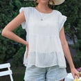thumbnail image 3 of Moda mujer Casual primavera o-cuello pulóver sin mangas puntos blusa camiseta Tops Fridja  qr1711, 3 of 7