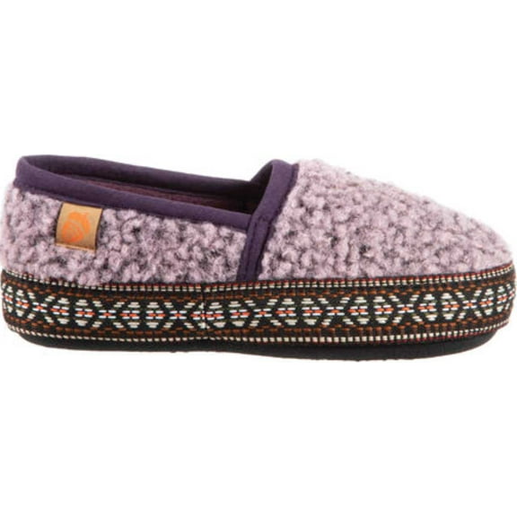 Children's Acorn Woven Trim Moccasin Slipper Iris Berber 8-9 M
