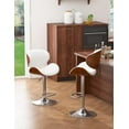 thumbnail image 2 of Bar Stools Adjustable Swivel Barstools Counter Stools with Back Sets of 4, Mid-Century Modern PU Leather Upholstered Counter Height Barstools, Kitchen Island Bar Chairs, White, 2 of 7