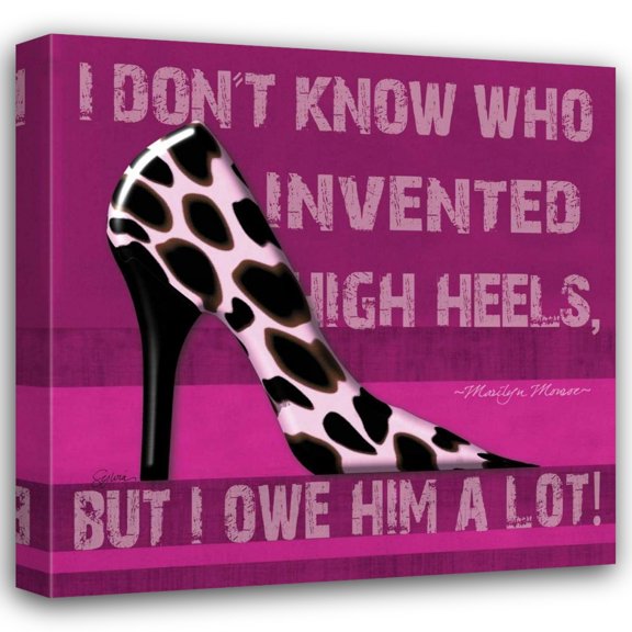 Sylvia Murray 15x15 Gallery Wrapped Canvas Wall Art Titled - Cheetah Shoe