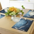 thumbnail image 4 of Ambesonne Whale Place Mats Set of 4, Marine Motif Ocean Retro, Standard Size, Petrol and Violet Blue, 4 of 6