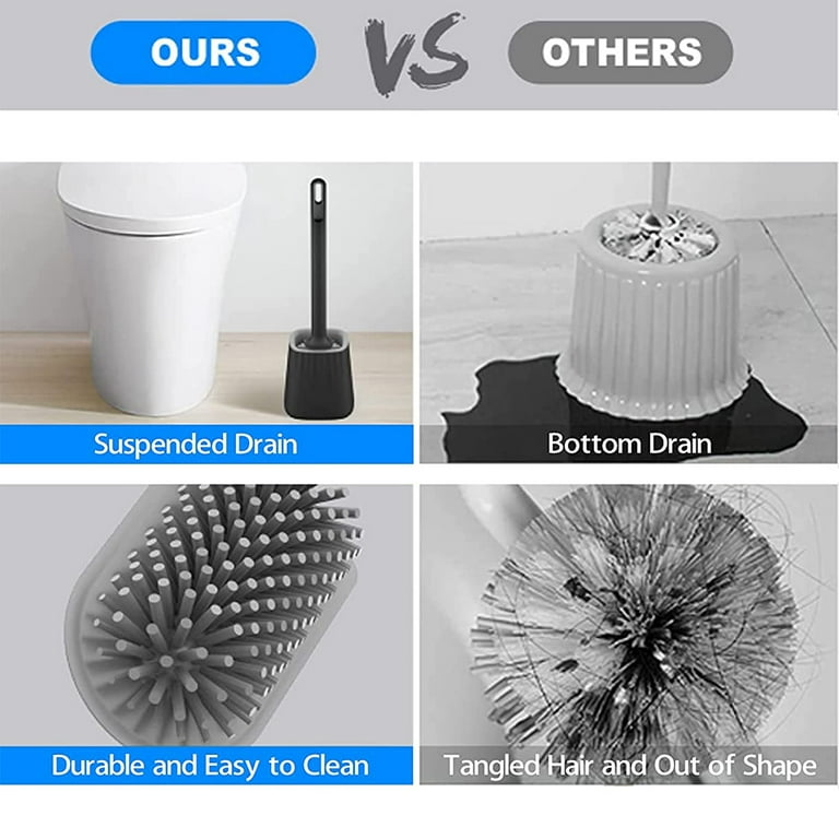 Toilet Cleaner Toilet Brush and Holder Set Silicone Toilet Plunger Wall  Mounted Flexible Toilet Scrubber Cleaner Bowl Brush for Bathroom Cleaning  Tool