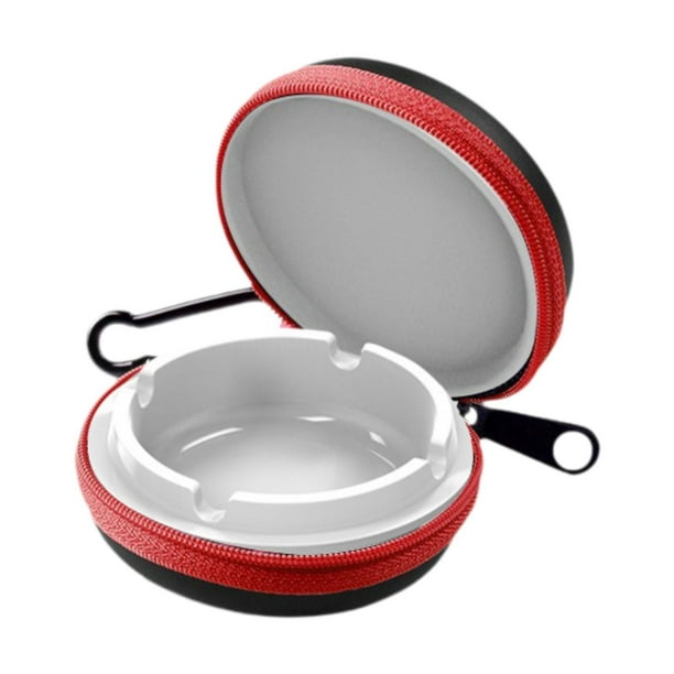 Cenicero Portátil Sencillo Para Exteriores, Senderismo, Viajes, Escalada, Color Rojo Y Blanco