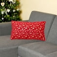 thumbnail image 5 of Btomtd 19.6x11.8 in Stamped Plush Christmas Pillow Cover Decorative Pillowcase for Living Room Sofa Bed Cushion Cover Bedroom Window Pillow Case Holiday, Red, 5 of 6