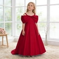 thumbnail image 4 of Bobifish Toddler Girls Banquet Dress Elegant Sleeveless Bow Party Dress With Satin Bodice Kids Wedding Flower Girls Dresss, 4 of 9