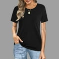 thumbnail image 2 of AherBiu Plus Size T Shirts for Women Short Sleeve Crewneck Basic Comfy Summer Tops Tees Solid Color, 2 of 7