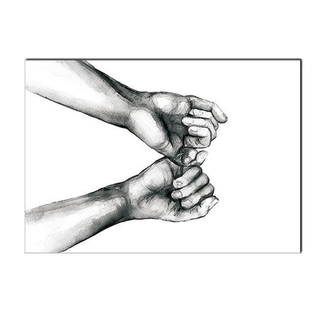 Inteprter Póster nórdico de manos en blanco y negro, impresiones en lienzo, imagen artística de pared para amantes, decoración minimalista Carpetas de archivos Numero 5