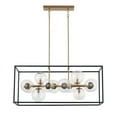 thumbnail image 2 of Industrial 12-Light chandelier, Black and Gold caged Lantern Light Fixture, Rustic Kitchen Island Pendant Lighting, 2 of 7