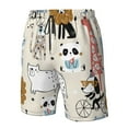 thumbnail image 5 of Kll Hand Drawn Animals Men'S Casual Summer Beach Shorts Hawaiian Shorts With Pockets-Xx-Large, 5 of 9