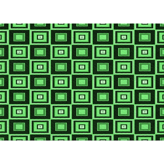 Ahgly Company Indoor Rectangle Patterned Dark Forest Green Area Rugs, 7' x 10'