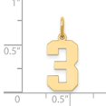 thumbnail image 2 of 14k Yellow Gold Medium Number 3 Necklace Charm Pendant Charms, 2 of 6