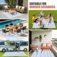thumbnail image 3 of Blue Striped Outdoor Rug 4x6 Ft, Non Slip Washable Area Rug, Farmhouse Stripe Modern Abstract Art Patio Rugs Carpet Runner, Large Floor Mat for Indoor/Outdoor Deck Porch Camping, 3 of 8