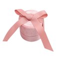thumbnail image 3 of Small Velvet Jewelry Box Bow Ladies Necklace Trinkets Display Gift Box Case Pink, 3 of 7