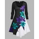 thumbnail image 1 of Vestido Talla Extra Asimétrico Cruzado Estampado Floral Rosegal  Vestidos casuales de talla grande, 1 of 5