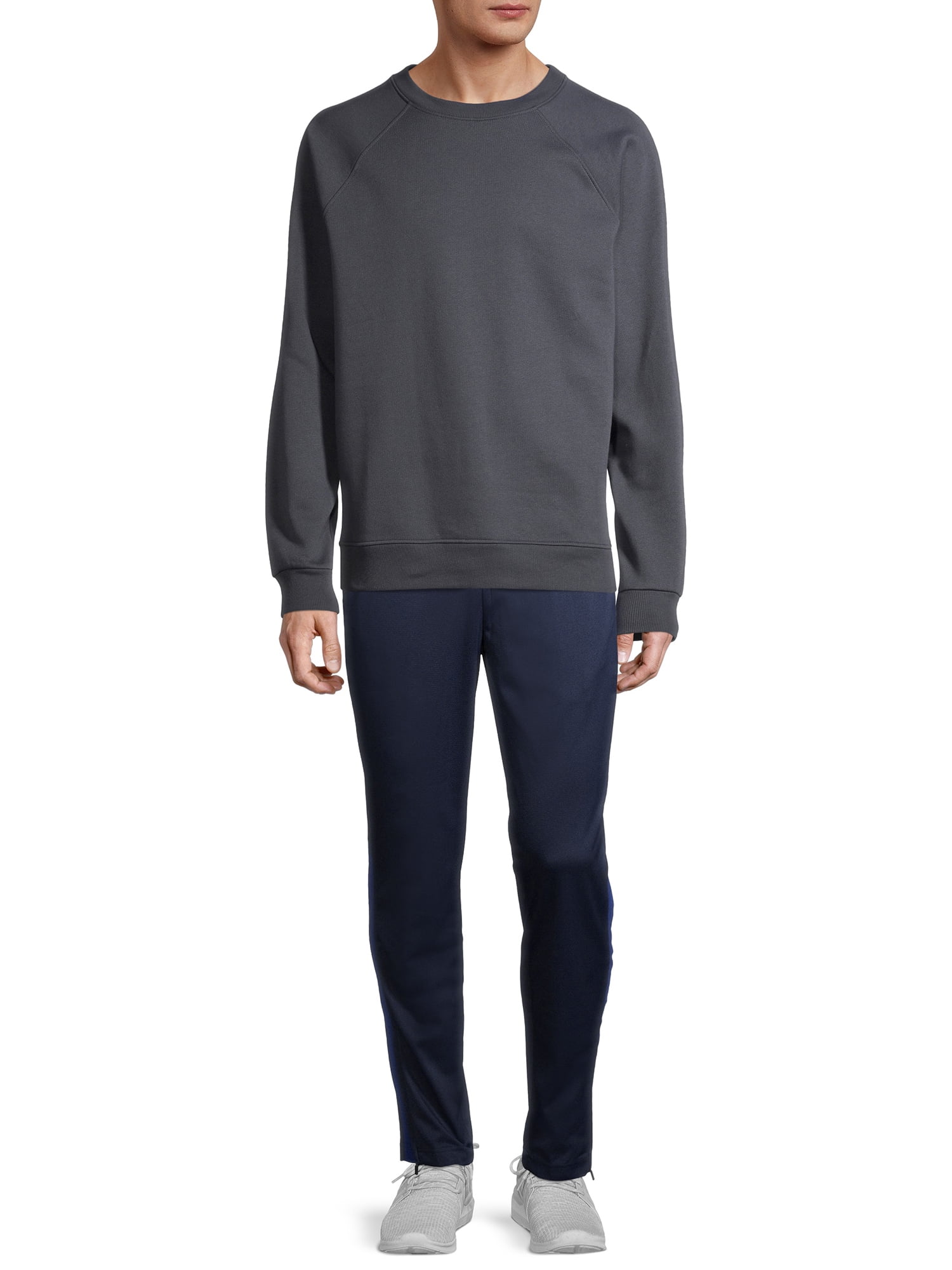 Athletic Works Men's Fleece Raglan Crew Sweatshirt, up to Size 2XL