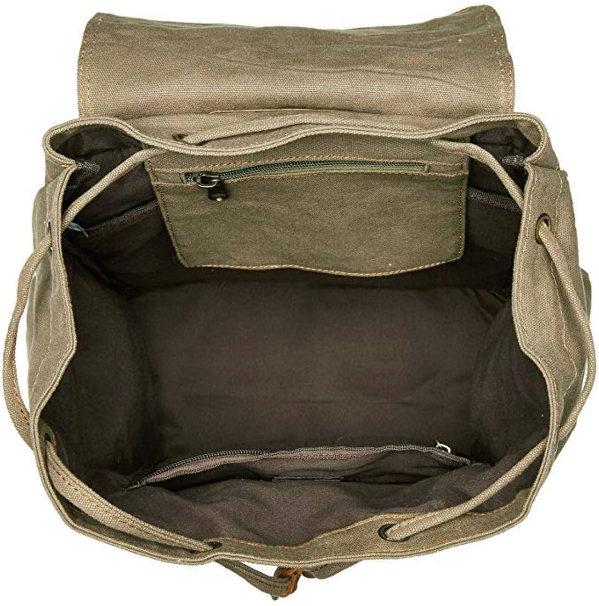 High Capacity Vintage Travel Canvas Leather Backpack School Bag for  Men,Computers Laptop Backpacks Rucksack,Shoulder Camping Hiking Backpacks  Bookbag 14 Laptop for Men Women 