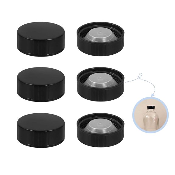 6 Pack 38mm Growler Caps, Beer Bottle caps Compatible with 1/2 Gallon and 1 Gallon Glass Gallon Jugs Replacement, Black