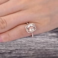 thumbnail image 2 of 1.50 Carat Big Morganite Engagement Ring Wedding Ring In 10K Rose Gold Halo Design Art Deco Personalized For Brides, 2 of 6