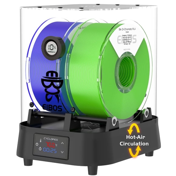 Secador de filamentos EIBOS Cyclopes con ventilador y sensor de humedad 70°C
