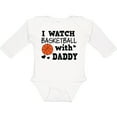 thumbnail image 3 of Inktastic I Watch Basketball with Daddy Boys Long Sleeve Baby Bodysuit, 3 of 5