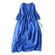 thumbnail image 4 of Vestido entallado de manga 5/4 y cuello redondo para mujer - Elegante vestido informal de poliéster para el día a día o para fiestas, con tejido elástico, 4 of 4