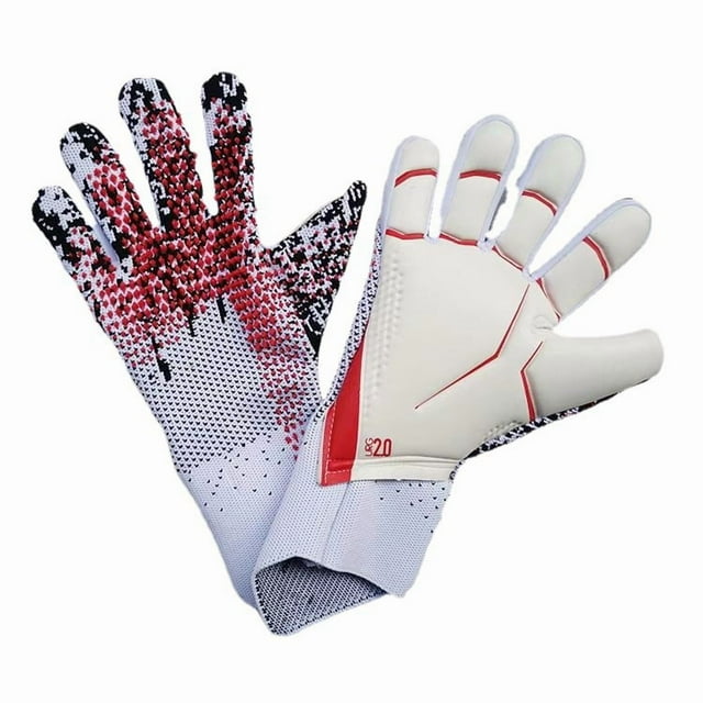Soccer Goalkeeper Gloves Silicone Palm Anti-Slip Washable Size 8 Black
