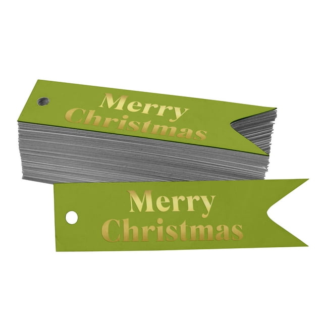 Inkdotpot Gold Foil Paper Hang Tags Merry Christmas Favor Tags 50 Pieces