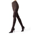 thumbnail image 3 of MeMoi Glasgow Plaid Cotton Blend Sweater Tights - Womens - Female (M/L, Black), 3 of 7
