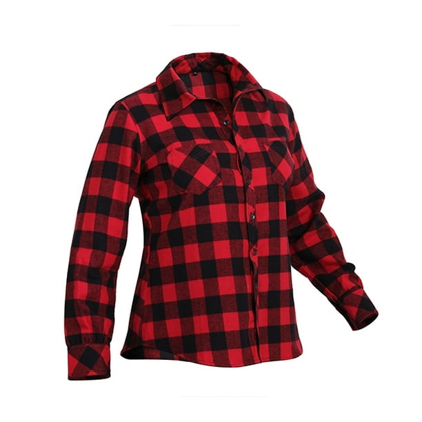 Rothco - Womens Plaid Flannel Shirt, Red Plaid - Walmart.com - Walmart.com