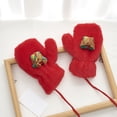 thumbnail image 1 of Knitted Cold Proof Plush Thickened Christmas Gloves, 1 of 4