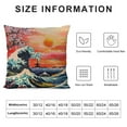 thumbnail image 6 of CMMY Pillow Cover Japanese Sakura Traditional Oriental The Great Wave of Kanagawa Throw Pillow Decor for Livingroom Couch Bed Decorative Gift,Set of 2, 6 of 6