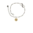 thumbnail image 2 of Delight Jewelry Goldtone Disc 1/2'' Number - 5 - Silver-tone Paw Infinity Link Chain Bracelet, 6"+2" Extender, 2 of 3