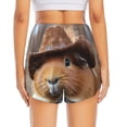thumbnail image 2 of Lsque Cowboy Hat Guinea Pig Printed Women's Running Shorts with Liner Pockets,Elastic Quick Dry Workout Athletic Gym Yoga Shorts,Womens High Waist Shorts-Small, 2 of 9